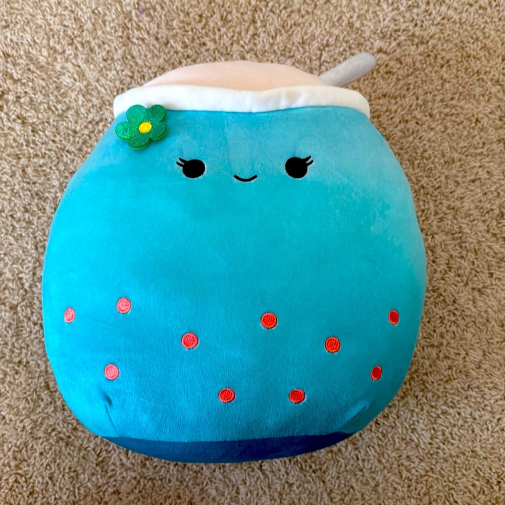 Squishmallow Blue Boba Tea